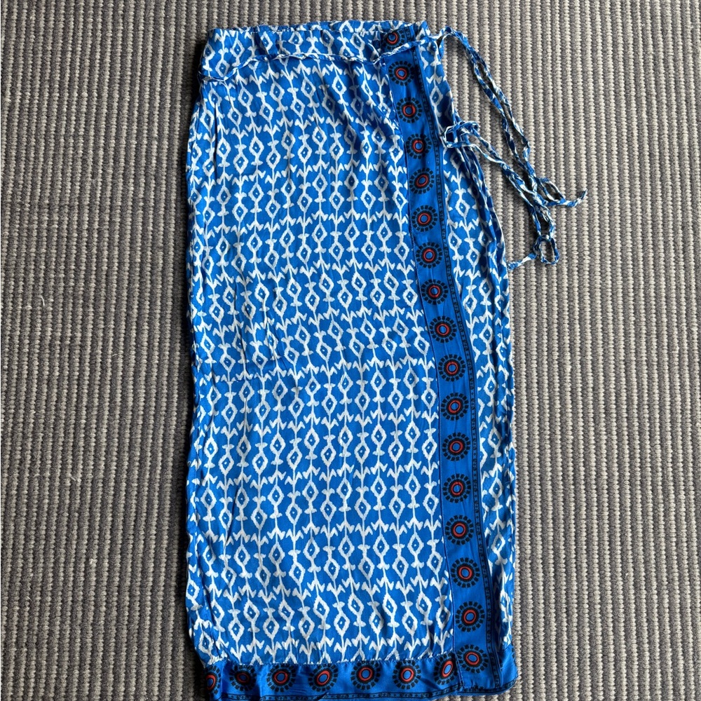 Blue Printed Zara wrap skirt